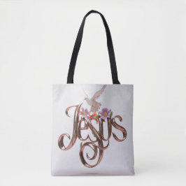 Palavra Jesus tote bags cristãos