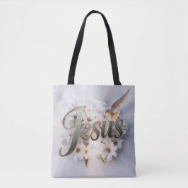 Palavra Jesus tote bags cristãos