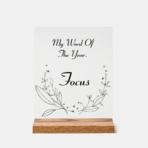 Palavra personalizável do sinal acrílico do ano