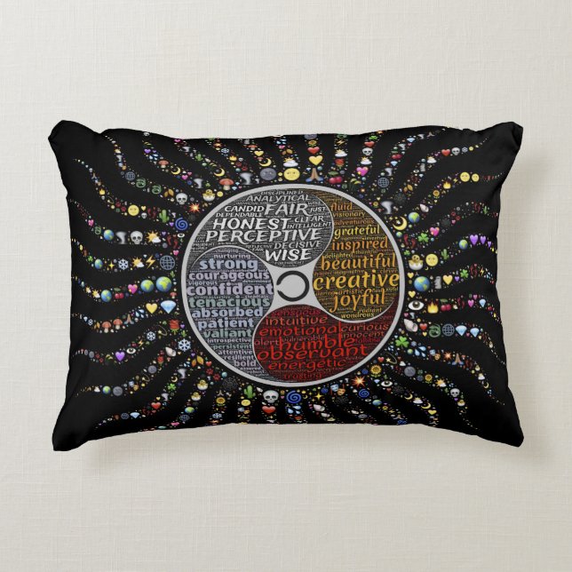 Palavras bonitas e almofada de mandala (Frente)