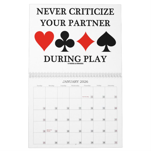 Palavras & calendário das obviedades 2012 da ponte (Jan 2026)