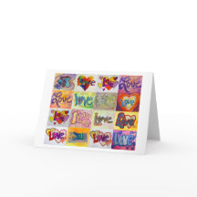 Palavras de amor Cartão de saudação de arte XOXO o