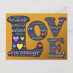 palavras de amor cartão postal