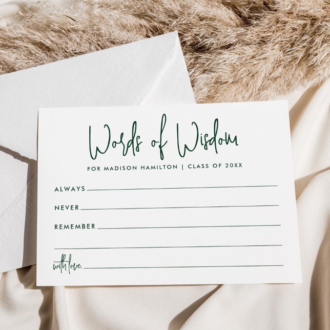 Palavras de Avisos de Graduação Verde Sensato (Criador carregado)