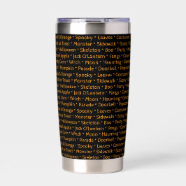 Palavras de Halloween Tumbler Térmico