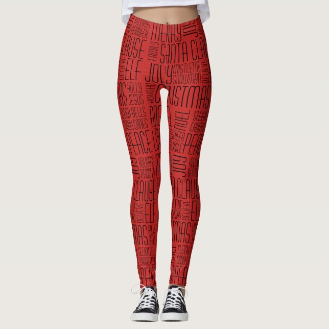 Palavras de Natal Leggings - Holidayzfordayz (Frente)