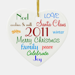 Palavras de Natal Ornamento Personalizado