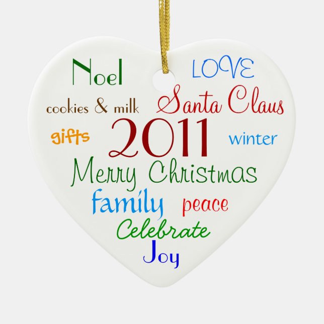 Palavras de Natal Ornamento Personalizado (Frente)