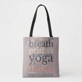 Palavras de Termos de Yoga Sutile Shoulder Tote Ba