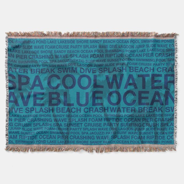Palavras de Verão ao lado do poolside e manta (Frente)
