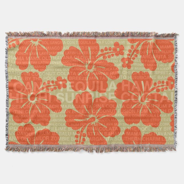 Palavras de Verão Cocktails e cobertores de Hibisc (Frente)