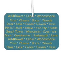 Palavras de Wisconsin Car Air Freshener