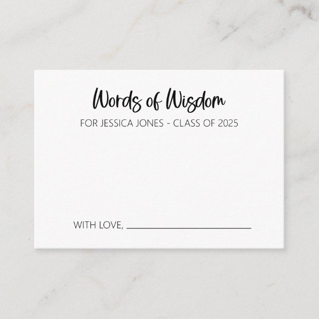 Palavras do Cartão de Conselheiro de Sabedoria par (Frente)