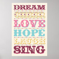 Palavras Inspirativas/ Sonho/ Amor/ Poster Esperan