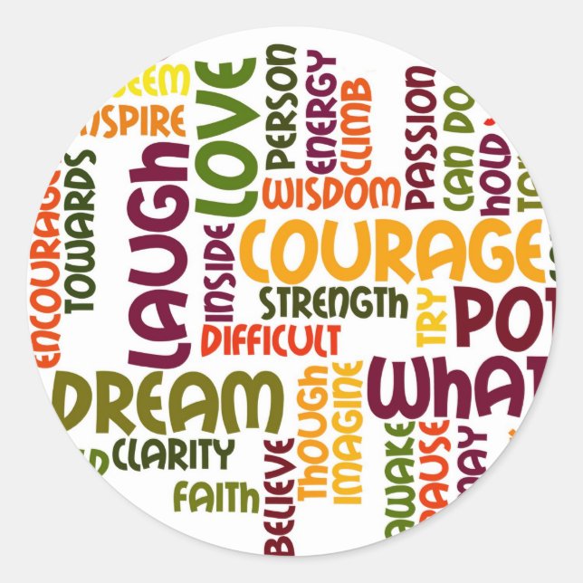 Palavras Motivacionais 1 adesivos (Frente)