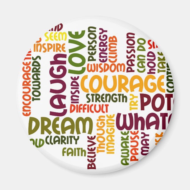 Palavras Motivacionais #1 imã de geladeira (Frente)