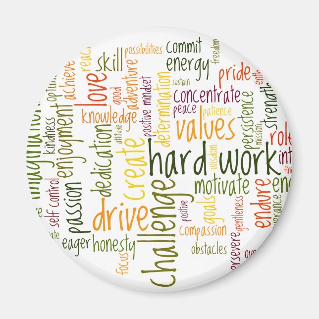 Palavras Motivacionais #2 imã de geladeira (Frente)