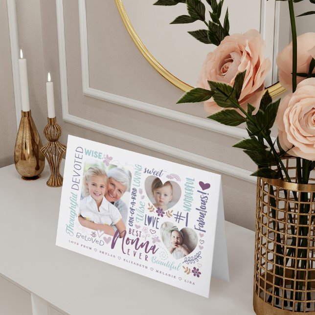 Palavras para Melhor Nonna de Sempre Cartão de Fot (Criador carregado)