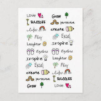 Palavras positivas Cartões de Posto