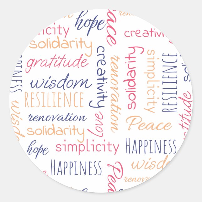 Palavras Positivas da Nuvem de Etiqueta Melhor Ven (Frente)