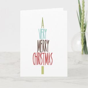 palavras simples cartões de árvore de natal