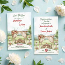 Palco Floral de Cartão de Convite de Casamento de 