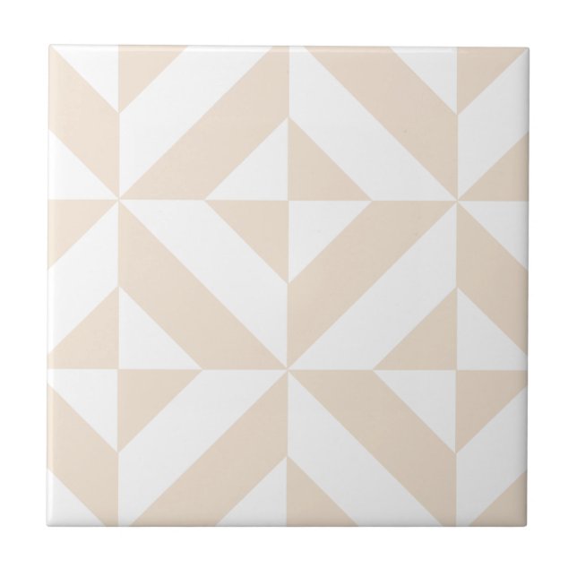Pale Beige Geométrico Deco Cube Padrão (Frente)