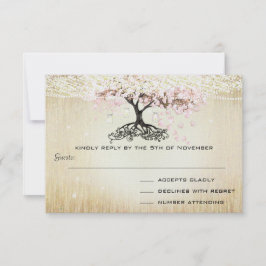 Pale Dogwood Heart Leaf Tree Dourado Weding RSVP