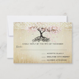 Pale Dogwood Heart Leaf Tree Dourado Weding RSVP