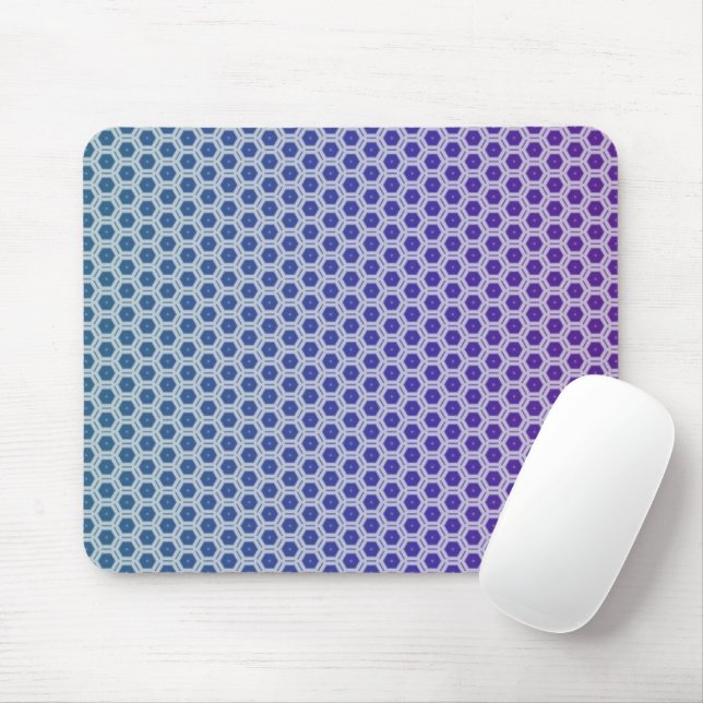 Pale Purple and Teal Hexagons Mouse Pad (Com mouse)