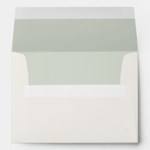 Pale Sage Green & Warm Ivory Wedding Envelope 
