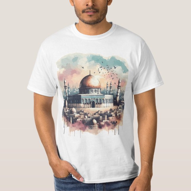 Palestina Gaza Salva Camiseta da Mesquita Al Aqsa (Frente)