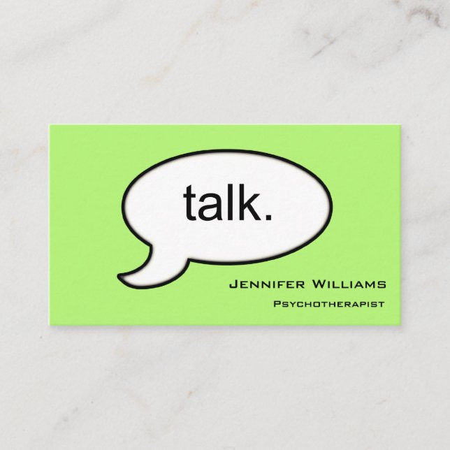 Palestra simples Psicoterapeuta Cartão de visita m (Frente)