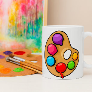 Paleta de Arte de Pintores Caneca de Café