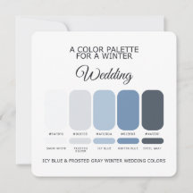 Paleta de Cartão de Casamento de Inverno Cinza Con