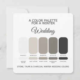 Paleta de Cartão de Casamento de Inverno com Carvã
