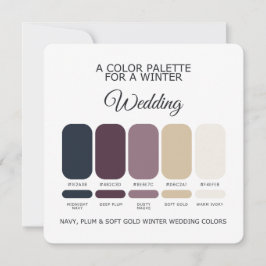 Paleta de Cartão de Casamento de Inverno em Dourad