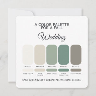 Paleta de Cartão de Casamento de Outono Creme Maci