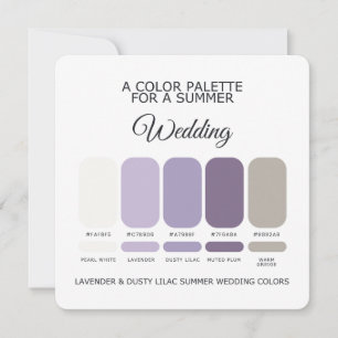 Paleta de Cartão de Casamento de Verão Lavanda Lil