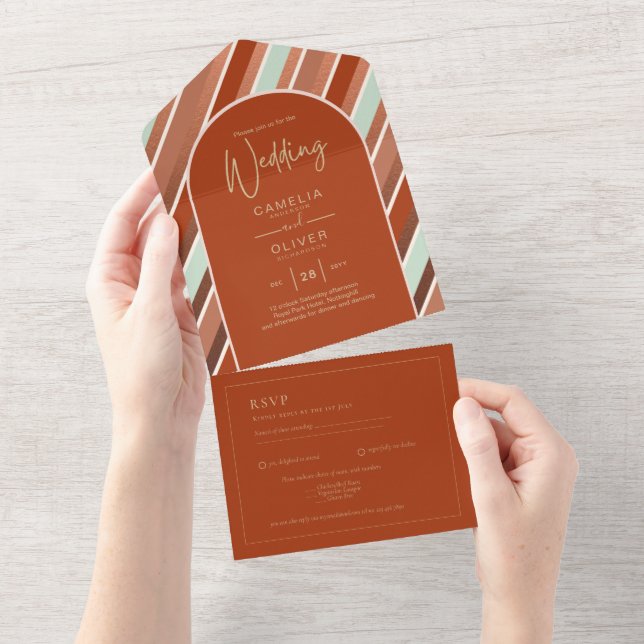 Paleta de Cores Cinnamon Sage Terracotta Casamento (Aba destacável)