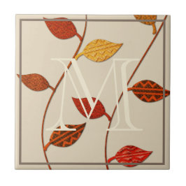 Paleta de outono deixa adicionar seu Azulejo monog