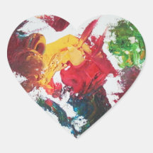 Paleta de pintura de óleo em adesivo vermelho