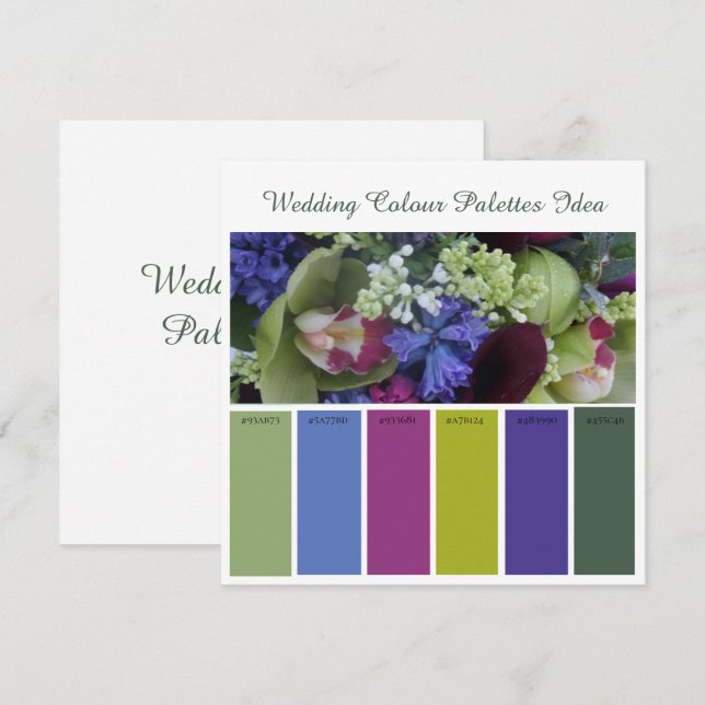 Paletas de Cores de Casamento Ideia Cartão (Frente/Verso)