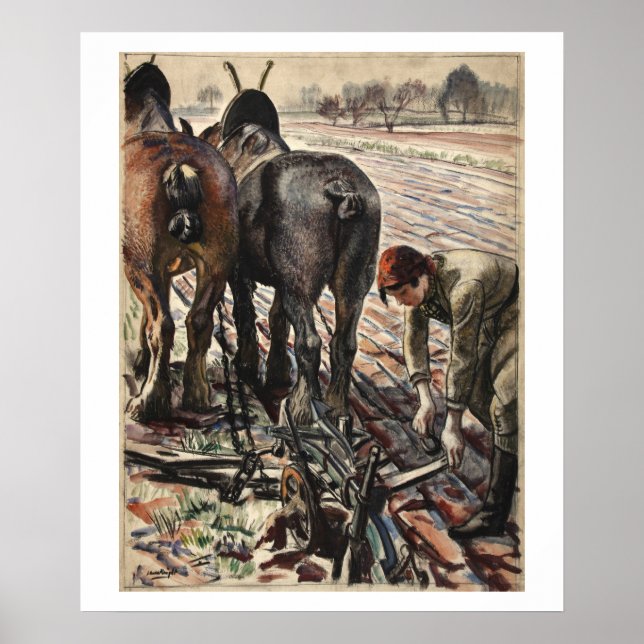 Palha puxada por cavalos, Poster land_Propaganda (Frente)