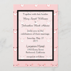 Palha rosa-rosa, cor-de-rosa, Diversão de Convite