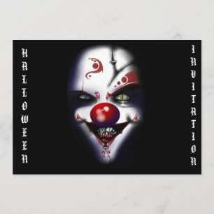 palhaço assustador do convite do Dia das Bruxas