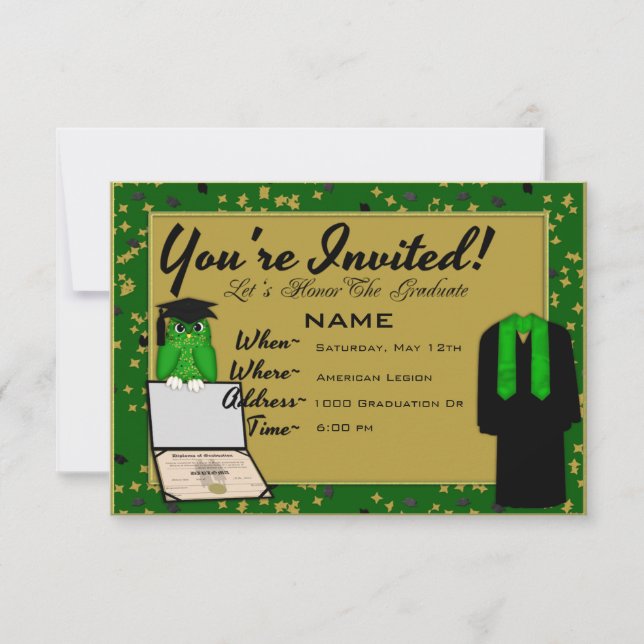 Palhaço de Graduação e Convite Verde (Frente)