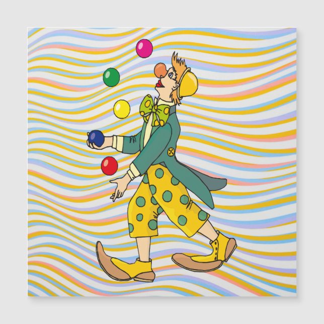 Palhaço Engraçado Brincando Com Bolas Coloridas (Frente)