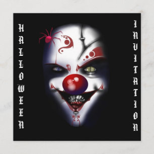 palhaço mau assustador do convite do Dia das