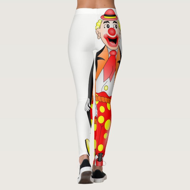 palhaço vermelho leggings brancas adolescente long (Verso)